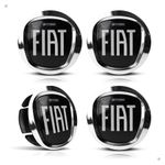 Kit 10 Jogos Calotinhas Centro de Roda Fiat Acrílico Black Motion – Encaixe Perfeito + Estilo Esportivo nas Rodas