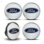 Kit 10 Jogos Calotinhas Centro de Roda Ford Prata – Encaixe Perfeito + Estilo Original nas Rodas
