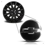 Kit 4 Calotinhas Miolo Centro Roda GM Cruze/Sonic/Tracker com Emblema Preto Camaro