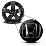 Kit 10 Jogos Centro de Roda Honda New Civic HR-V CR-V Accord – Preto com Logo Cromado – Encaixe Perfeito + Visual Original