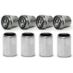 Kit Capa de Válvula Antifurto VW – Tampa de Bico Cromada com Emblema e Chave de Segurança