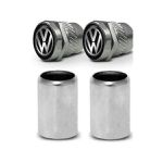 Kit Capa de Válvula Antifurto VW – Tampa de Bico Cromada com Emblema e Chave de Segurança