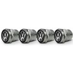 Kit Capa de Válvula Antifurto VW – Tampa de Bico Cromada com Emblema e Chave de Segurança