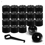 Kit 20 Capas de Parafuso 17mm VW Preto + Chave – Acabamento e Proteção
