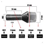 Kit 16 Parafusos Cromados Roda VW Gol Saveiro Voyage Parati GM Celta Corsa Prisma Montana – Encaixe Perfeito + Visual Premium Imediato