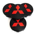 Kit 4 Calotinhas Centro de Roda Mitsubishi Triton – Estilo Preto com Vermelho + Encaixe Firme nas Rodas Originais