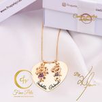 Colar 2 Filhos Zircônias Azul e Rosa Fina Pele Joias