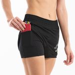 Short Duplo Feminino Run Collors - Preto