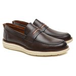 Sapato Social Masculino Loafer Five Days Em Couro Legitimo Café