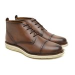 Bota Casual Masculina Coturno Five Days Em Couro Legitimo Tabaco