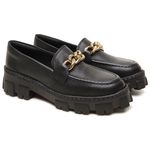 Sapato Mocassim Femino Oxford Em Couro Legitimo Five Days Preto