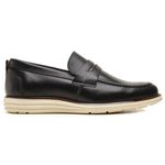 Kit Sapato Social Loafer Masculino Em Couro + Cinto Em Couro Preto