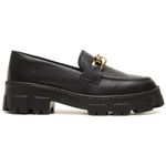 Sapato Mocassim Femino Oxford Em Couro Legitimo Five Days Preto