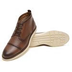 Bota Casual Masculina Coturno Five Days Em Couro Legitimo Tabaco