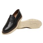 Sapato Social Masculino Loafer Five Days Em Couro Legitimo Preto