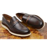 Sapato Social Masculino Loafer Five Days Em Couro Legitimo Café