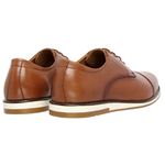 Sapato Social Oxford Five Days Masculino Em Couro Legítimo Caramelo