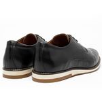Sapato Casual Oxford Five Days Masculino Em Couro Legítimo Preto