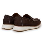 Sapato Casual Masculino Loafer Five Days Couro Nobuck Café