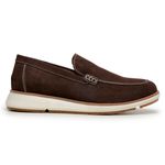 Sapato Casual Masculino Loafer Five Days Couro Nobuck Café