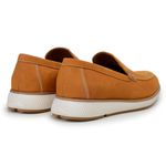 Sapato Casual Masculino Loafer Five Days Couro Nobuck Caramelo