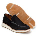 Sapato Casual Masculino Loafer Five Days Couro Nobuck Preto