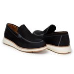 Sapato Casual Masculino Loafer Five Days Couro Nobuck Preto