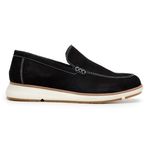 Sapato Casual Masculino Loafer Five Days Couro Nobuck Preto