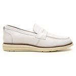 Sapato Social Masculino Loafer Five Days Em Couro Legitimo Branco