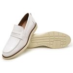 Sapato Social Masculino Loafer Five Days Em Couro Legitimo Branco