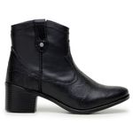 Bota Feminina Cano Curto Country Five Days Couro Legítimo Preto