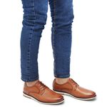 Sapato Oxford Five Days Masculino Em Couro Legítimo Caramelo