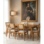 Sala de Jantar Holanda Mesa Retangular - (08 Cadeiras) - Madeira Maciça - Móveis de Gramado