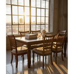 Sala de Jantar Miranda Mesa Retangular - (08 Cadeiras) - Madeira Maciça - Móveis de Gramado