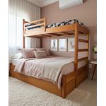 Cama de Casal Com Beliche - Madeira Maciça - Móveis de Gramado