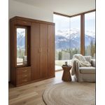 Roupeiro Gramado Com Porta Espelho 2,00 x 55 x 2,30 – (03 Portas) - Madeira Maciça - Móveis de Gramado