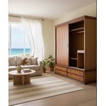 Roupeiro Portas de Correr Com Gavetas Realce - Móveis de Gramado