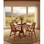 Sala de Jantar Gramadense Mesa Redonda - Madeira Maciça - Móveis de Gramado