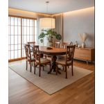 Sala de Jantar Oval Pinhal - (06 Cadeiras) - Madeira Maciça - Móveis de Gramado