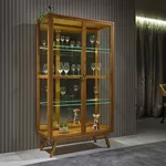 Cristaleira Florence 02 Porta Com Led 1,10 x 41 x 1,93 - Móveis 3D