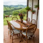 Sala de Jantar Oval Gramado Mesa Elástica (+40cm) - (06 Cadeiras) - Madeira Maciça - Móveis de Gramado