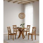 Conjunto de Mesa Cathedran 1,00 x 1,00 - (04 Cadeiras) - Madeira Maciça - Móveis de Gramado