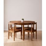 Sala de Jantar Mesa Compacta Redonda 1,35 x 1,35 - (04 Cadeiras) - Móveis de Gramado