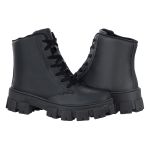 Coturno Feminino Cano Médio Crshoes preto fosco