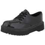 Oxford Feminino Salto Baixo Crshoes Verniz Preto 