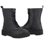 Coturno Feminino Cano Médio Crshoes Fosco Preto Com Ziper 