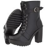 Coturno Feminino Tratorado Crshoes Pelice Preto Com Fivela 