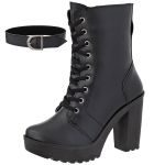 Coturno Feminino Tratorado Crshoes Pelice Preto Com Fivela 