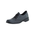 Oxford Feminino Salto Baixo CRshoes Preto Fosco