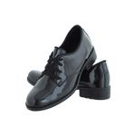 Oxford Feminino Salto Baixo CRshoes Verniz Preto